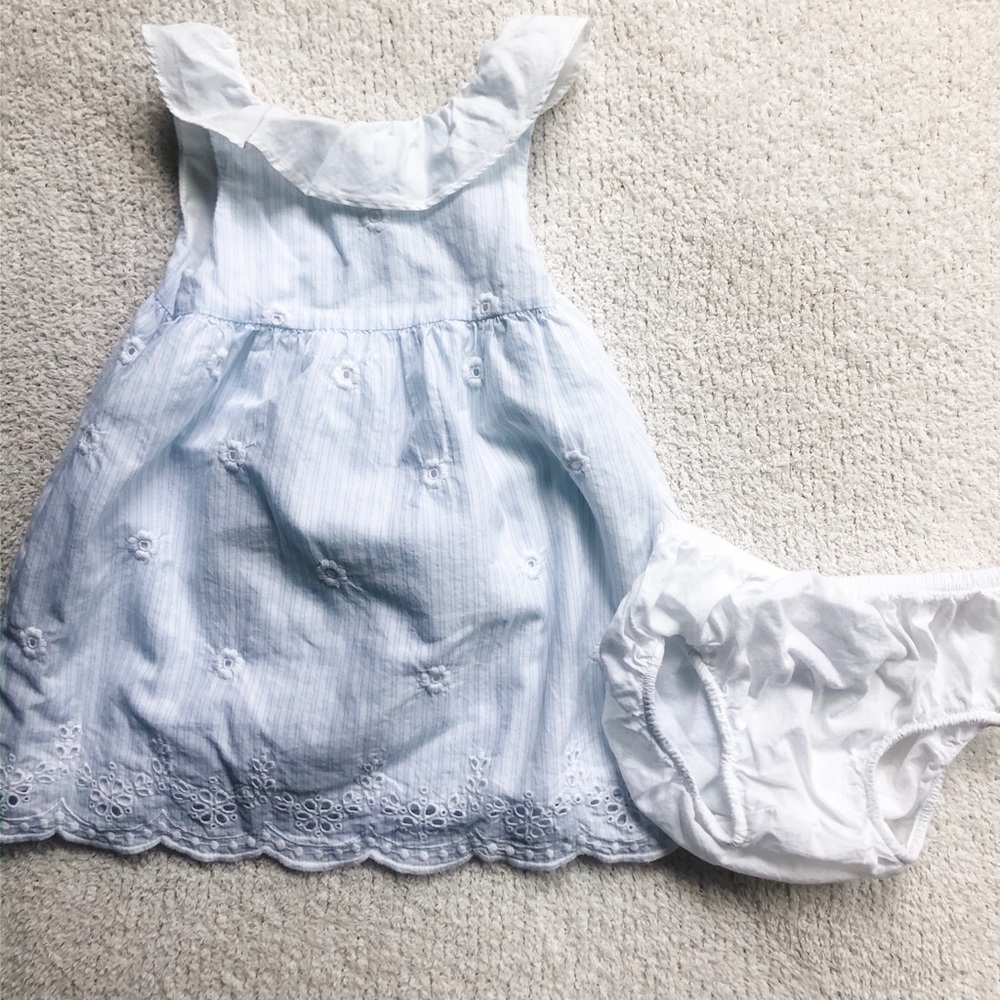 Janie and Jack blue and white stripe dress